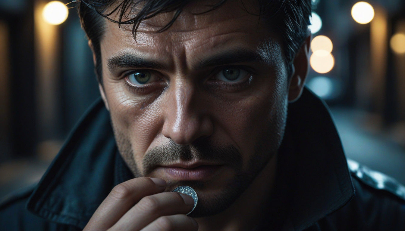 Moody Neo-Noir Portrait of a Man in a Dark Alleyway