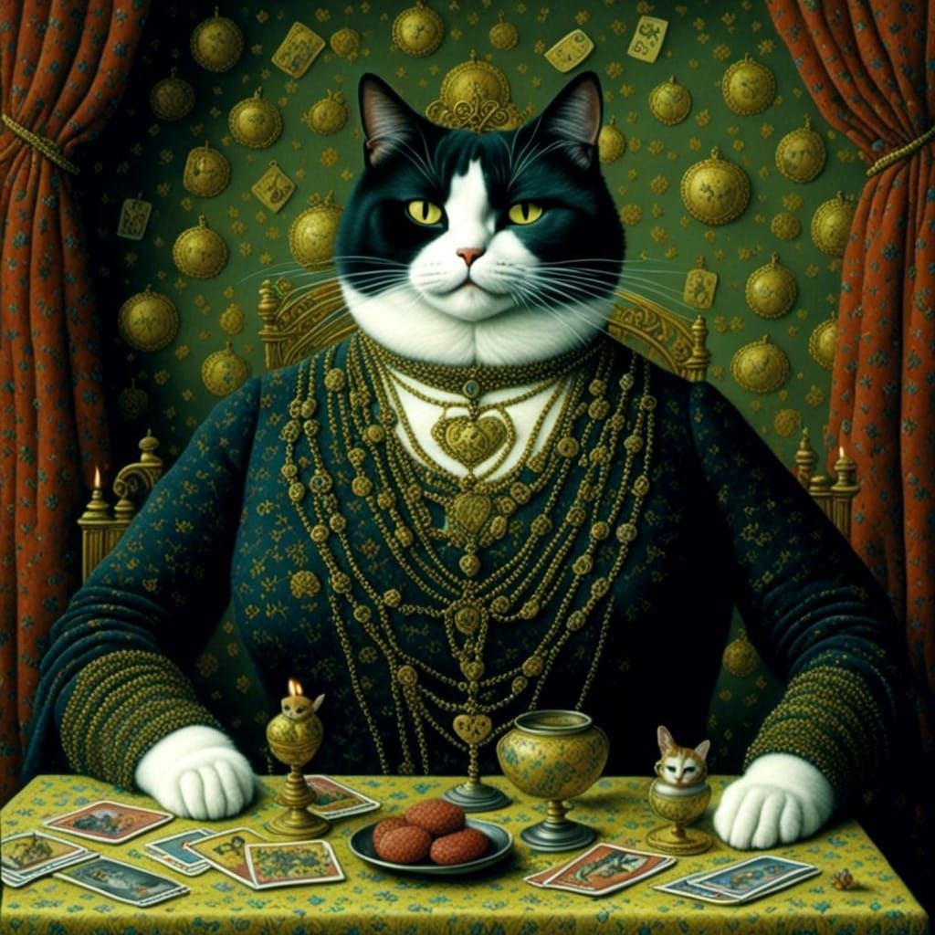 Whimsical Cat Figures in Fantastical Art Style