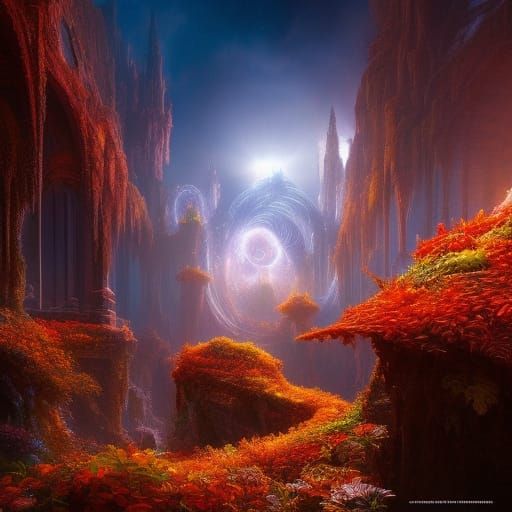 Ice and Fire Sphere in Rococo Art Style