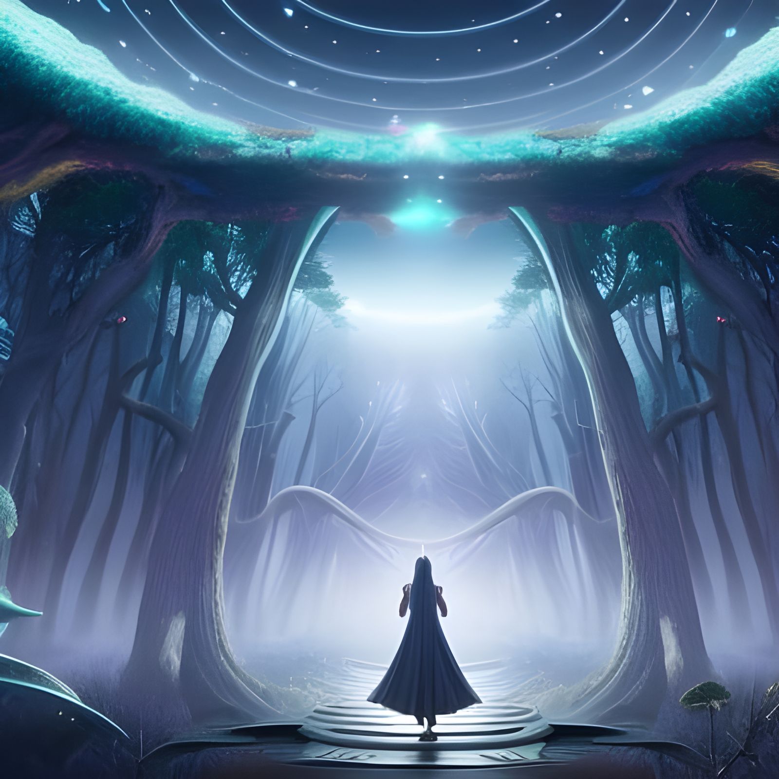 Magical Galactic Forest in Hyperrealistic 8K