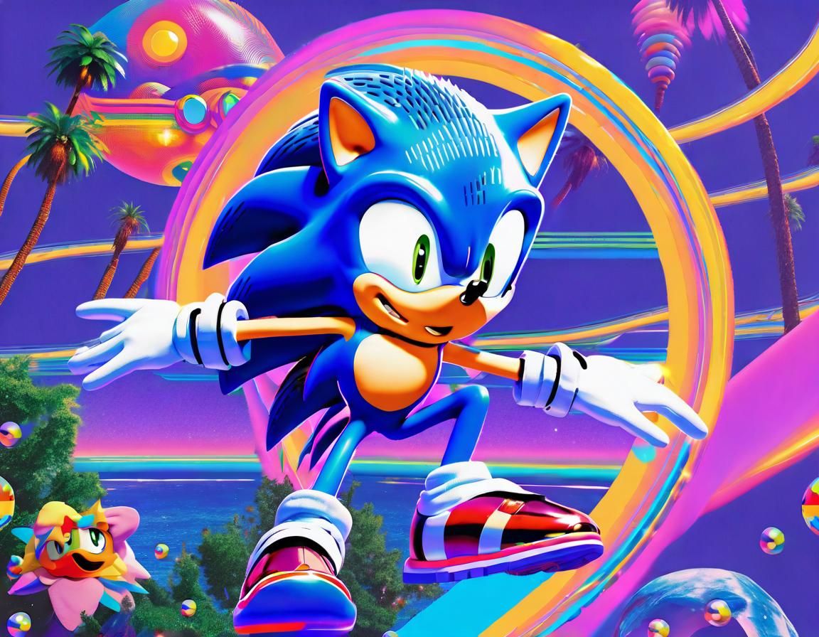 Sonic the Hedgehog in 90s Retro Design