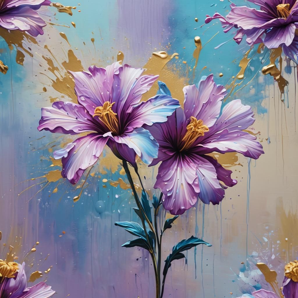 Floral Impressionism Flower Painting in 3D