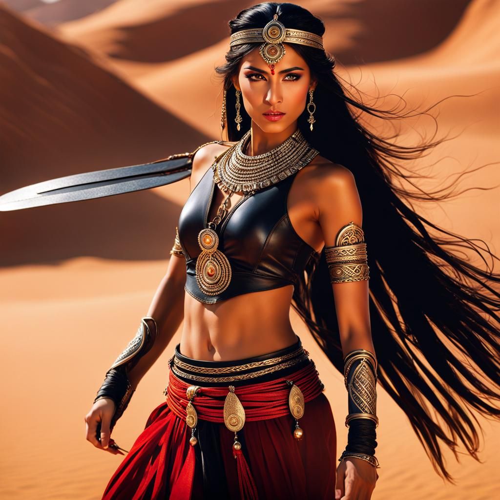 Arabian Warrior Princess in High Fantasy Style