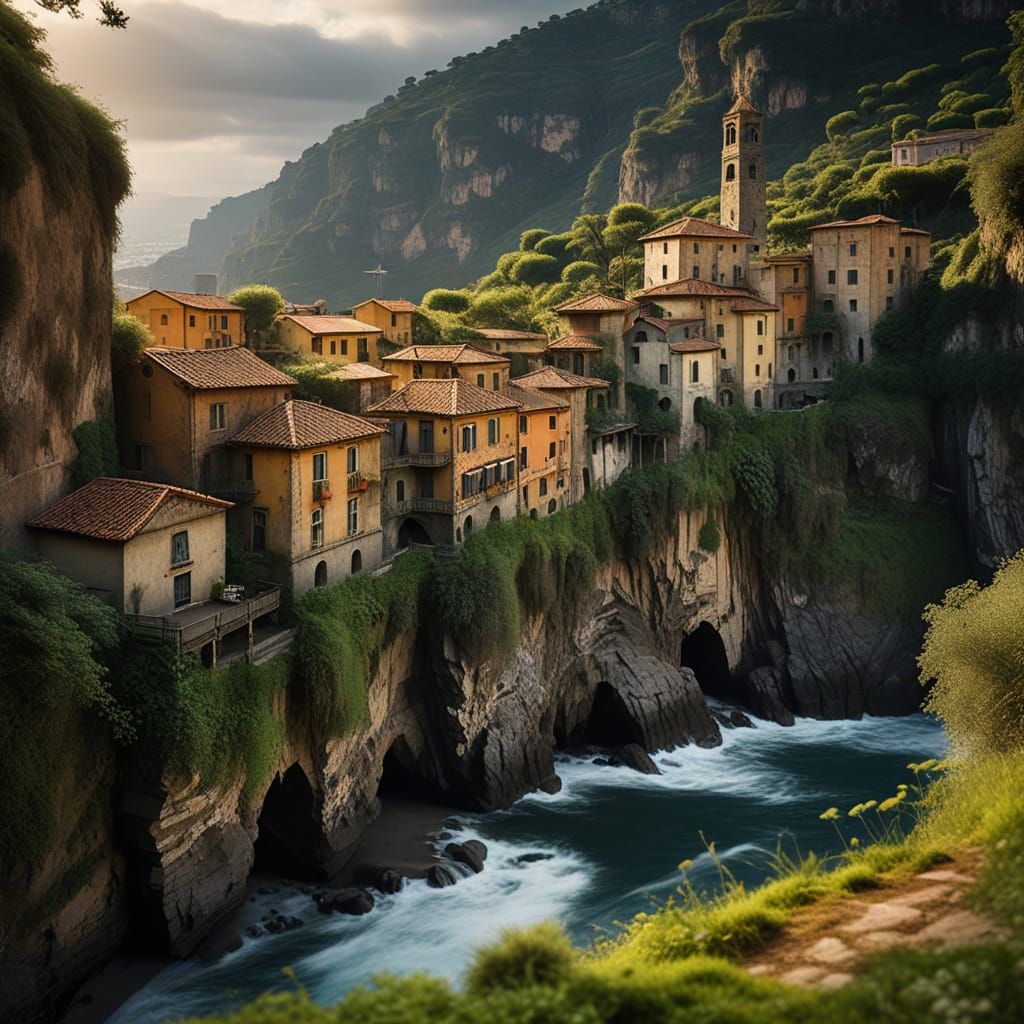 Sorrento Coast Valley: Impressionistic Golden Sunlight