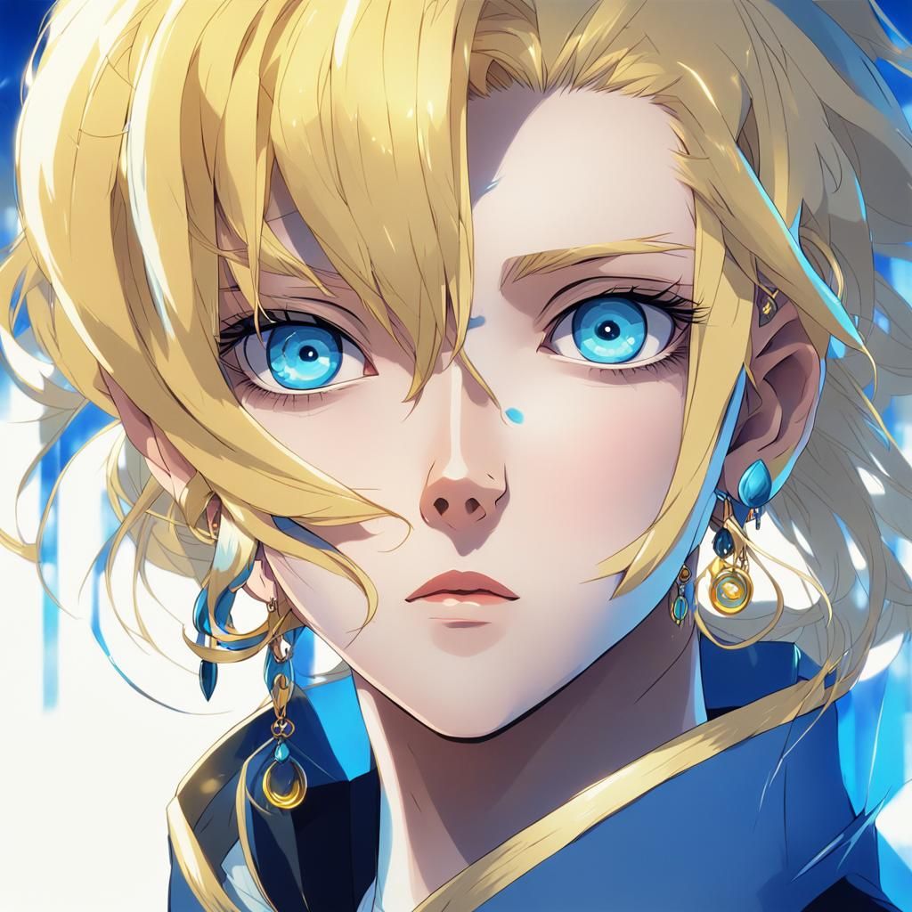 Anime Woman Portrait in Cel-Shaded Style