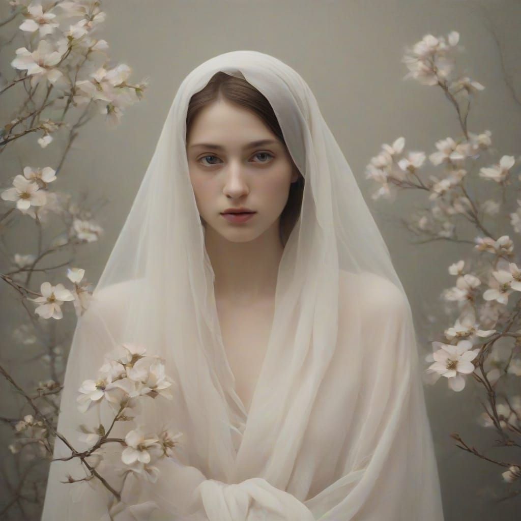 Whimsical Portrait in Soft Pastel Hues