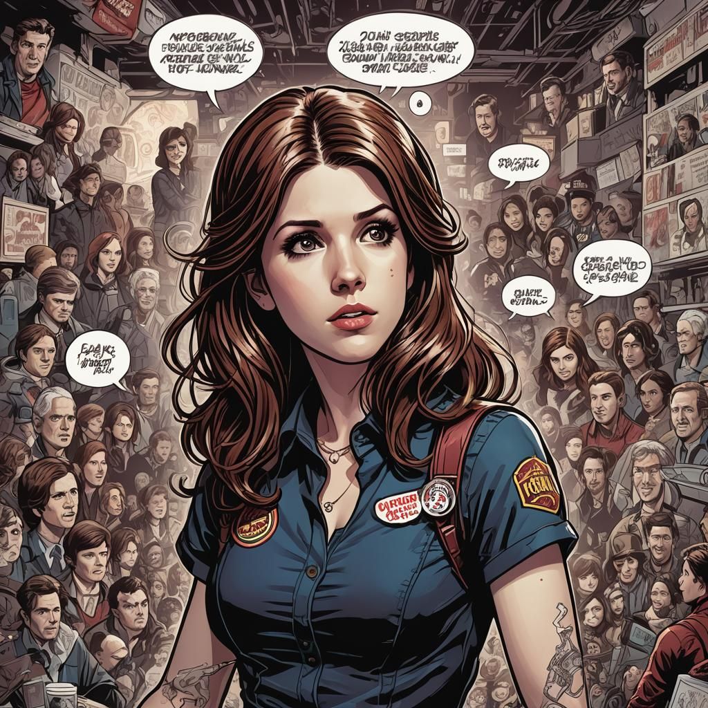 Anna Kendrick Comic Book Art with Dr. Pepper