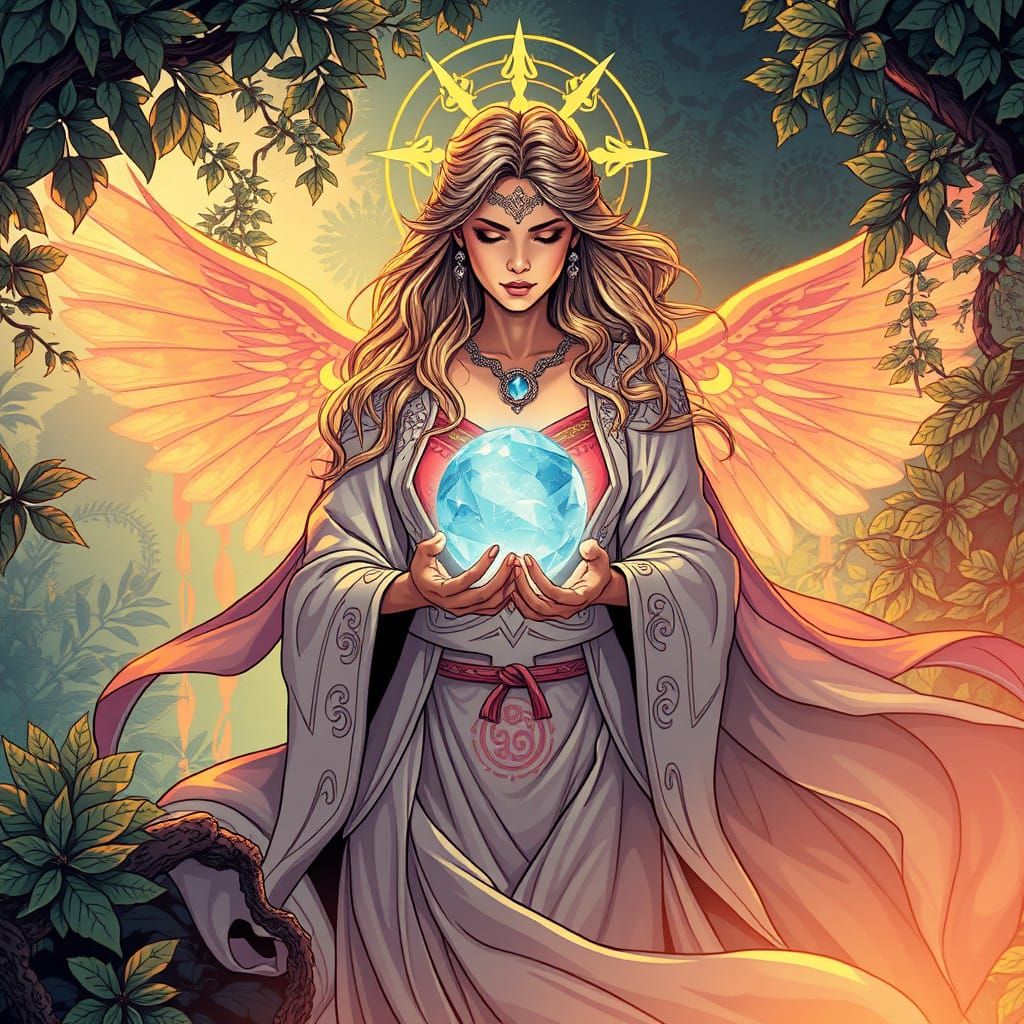 Ethereal Goddess Embodies Mystical Energy in Comic Book Art