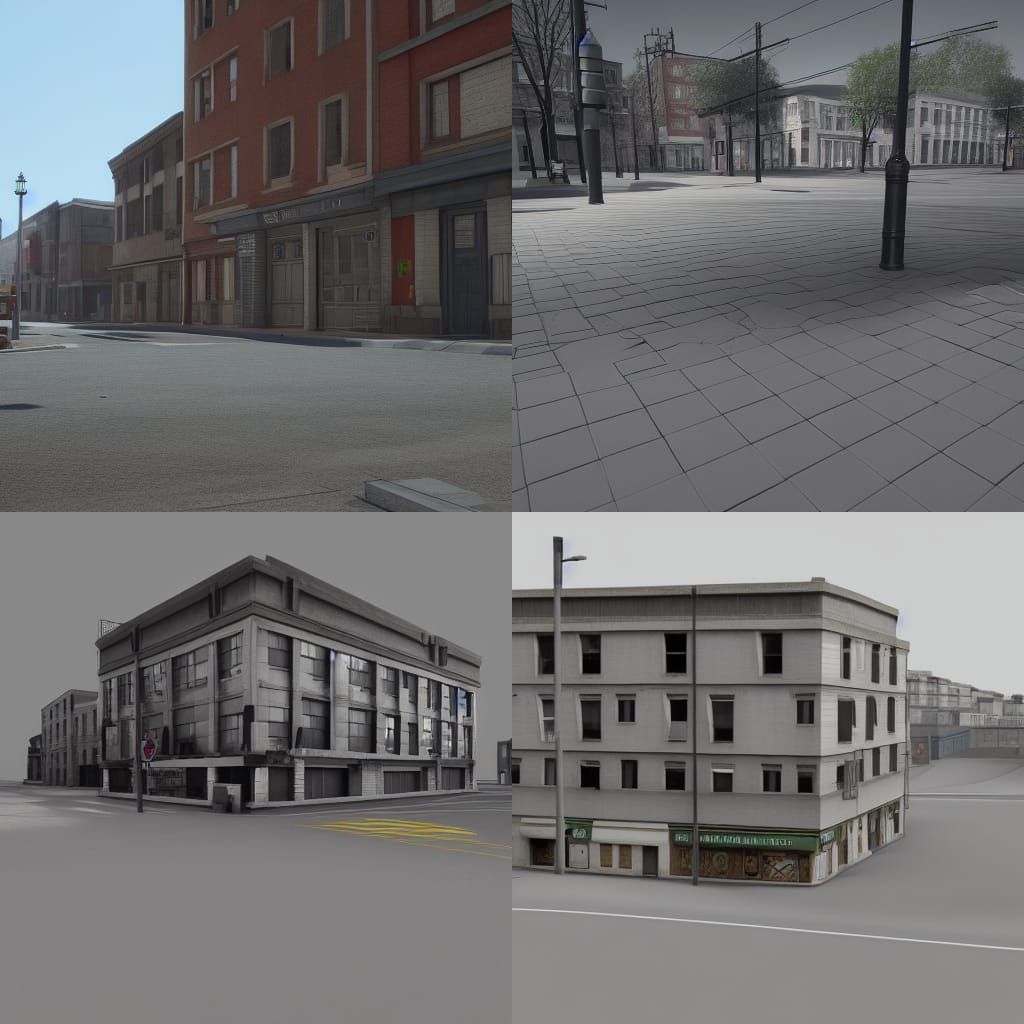 Dull Town Rendered in PS2 Polygon Graphics