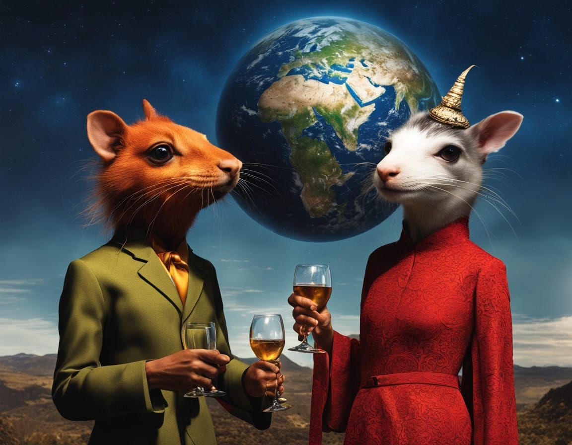 She asked Secret Squirrel to hold her empty glass. He is con...