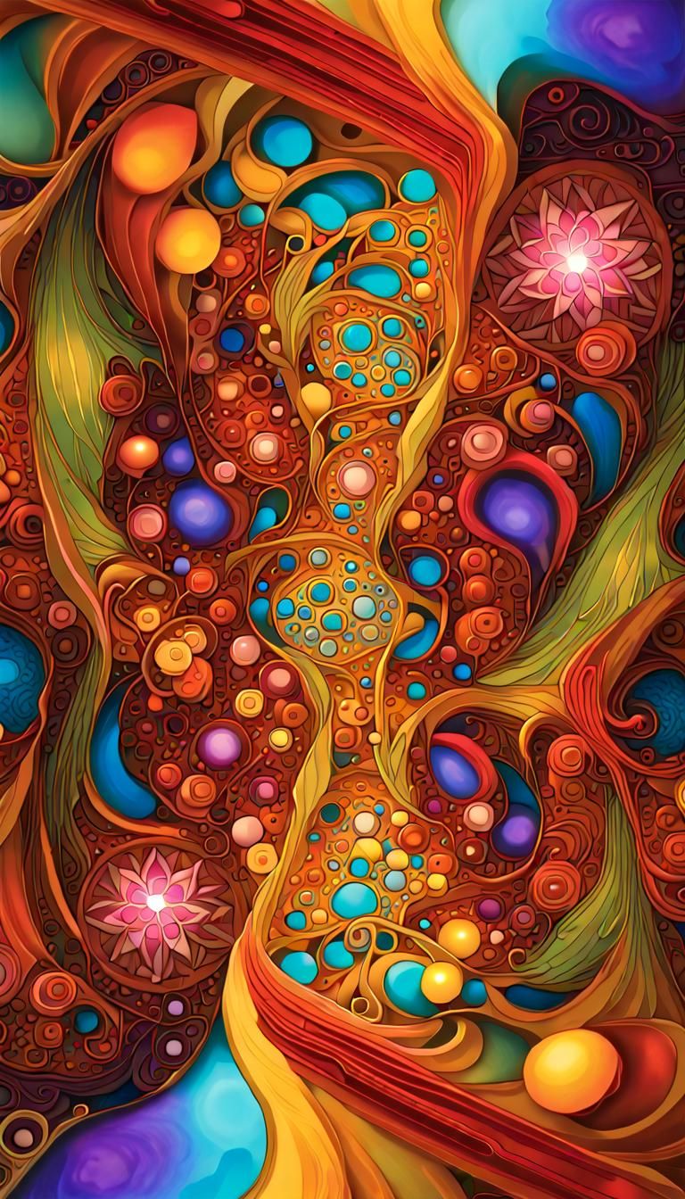 Vortex Cannon Magnetic Fields in Neon Fractal Art