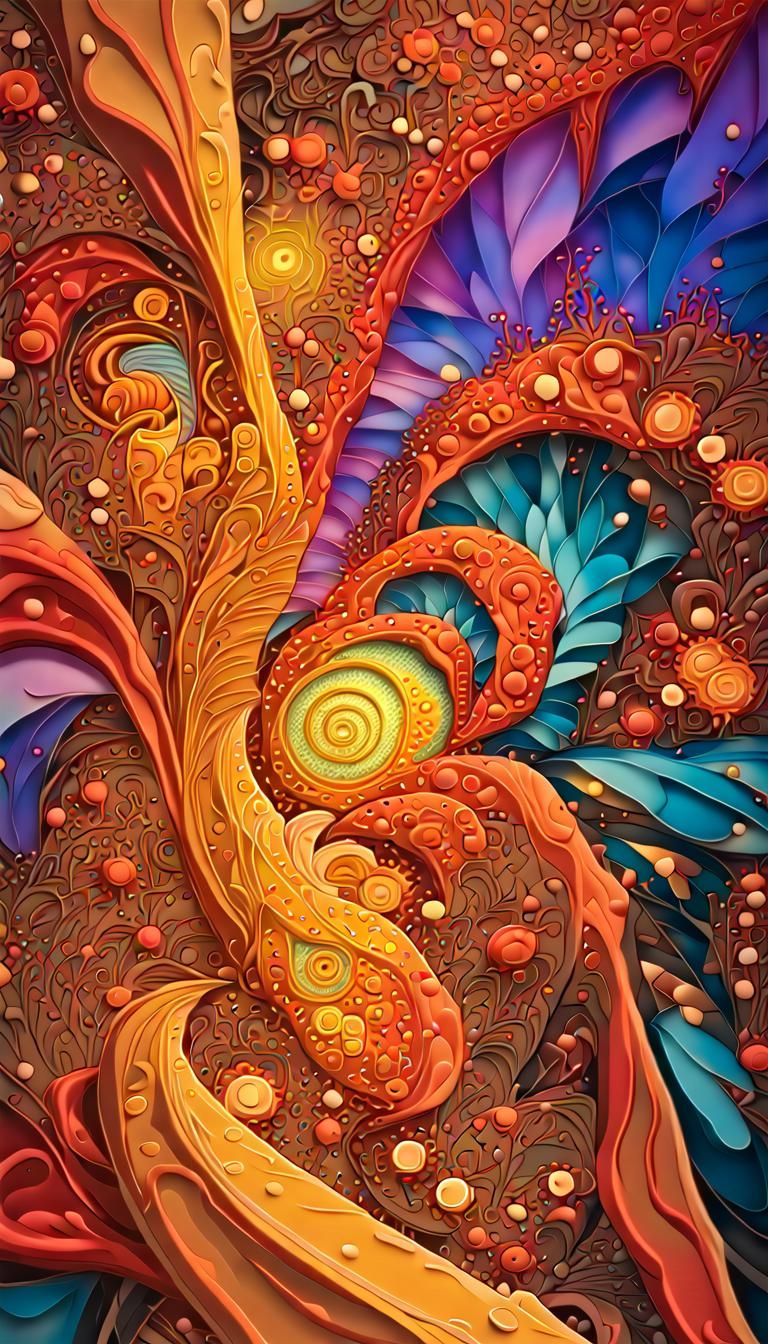 Vortex Cannon Magnetic Fields in Psychedelic Fractal Art