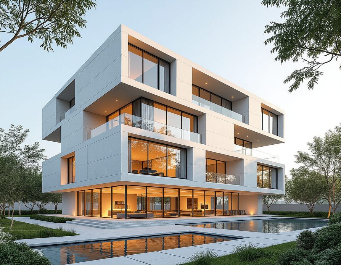 Modern Building Architectural Illustration