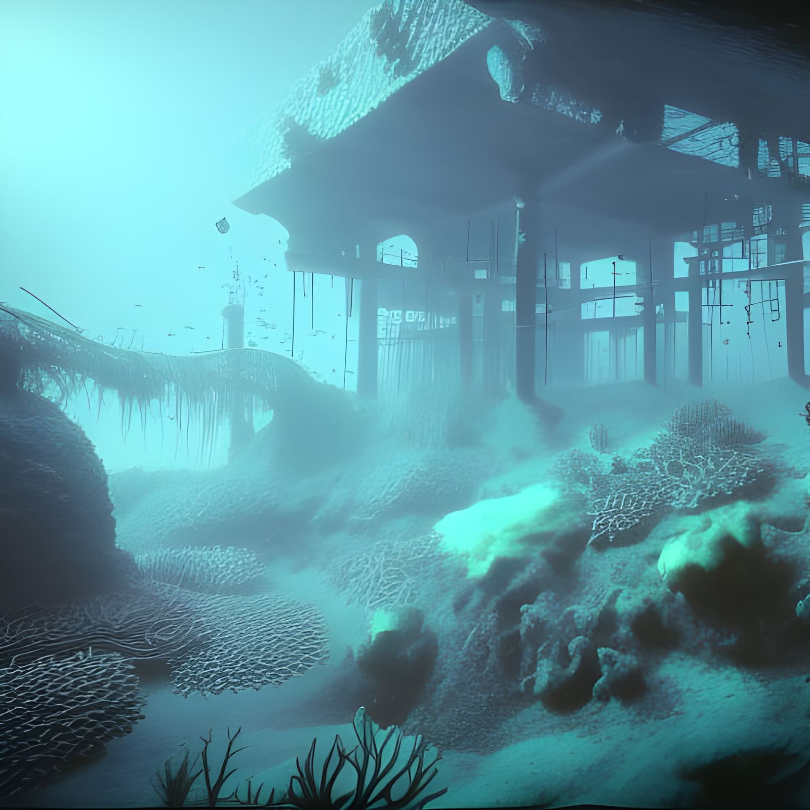 Underwater Drowned City in Fantasy Style