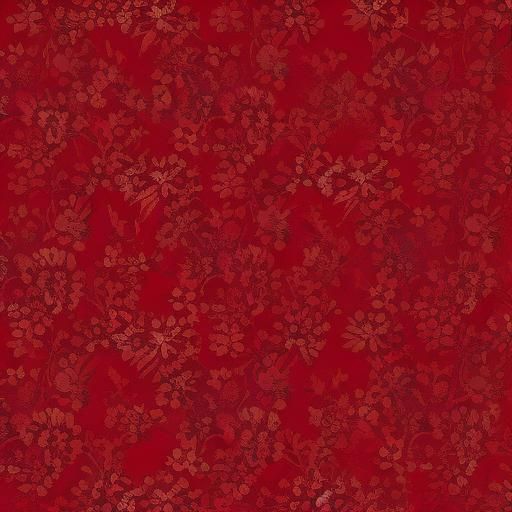 Red Orchids in Coquette Batik Pattern