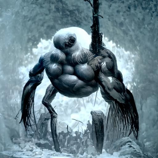 Horror Muscle Man from Regular Show, Doré Style