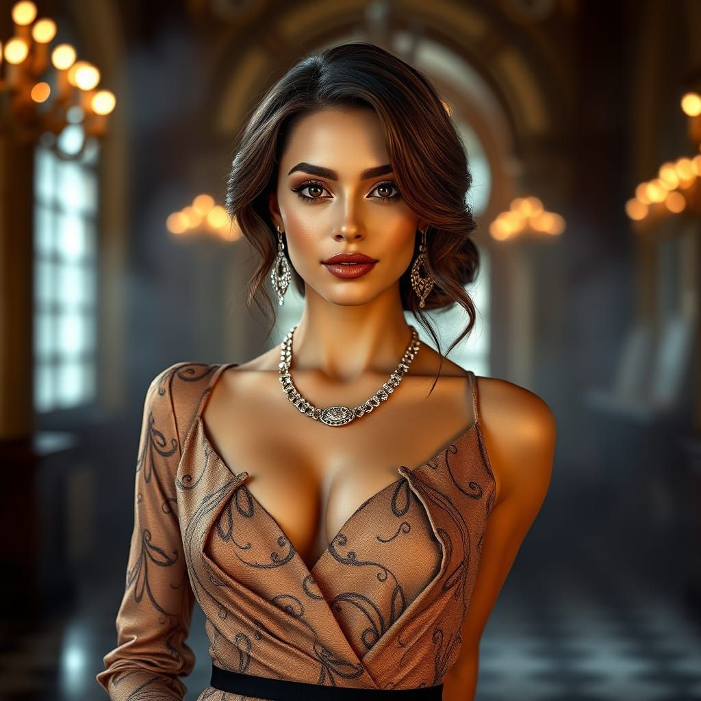 Elegant Woman in High Fashion Editorial Portrait