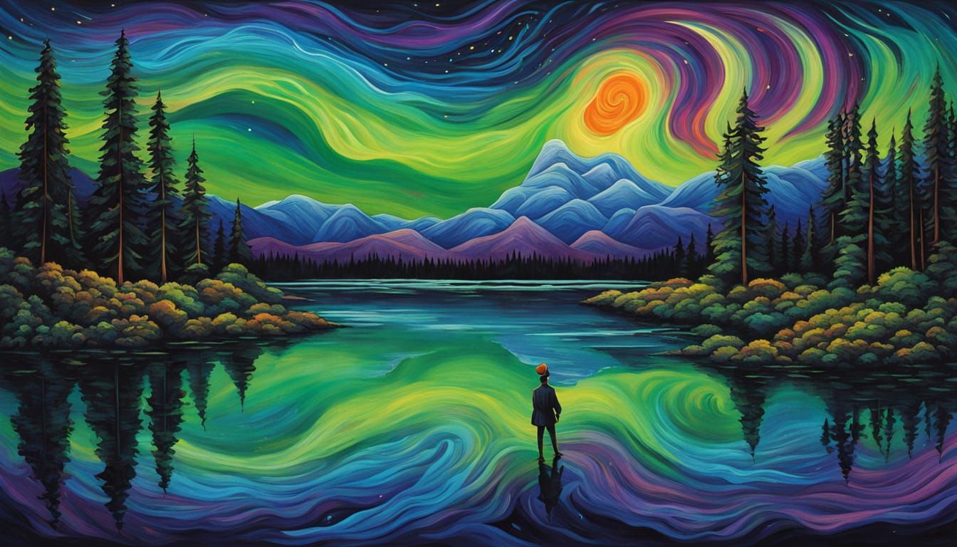 Northern Lights Dance Across a Midnight Sky in Vibrant Color...