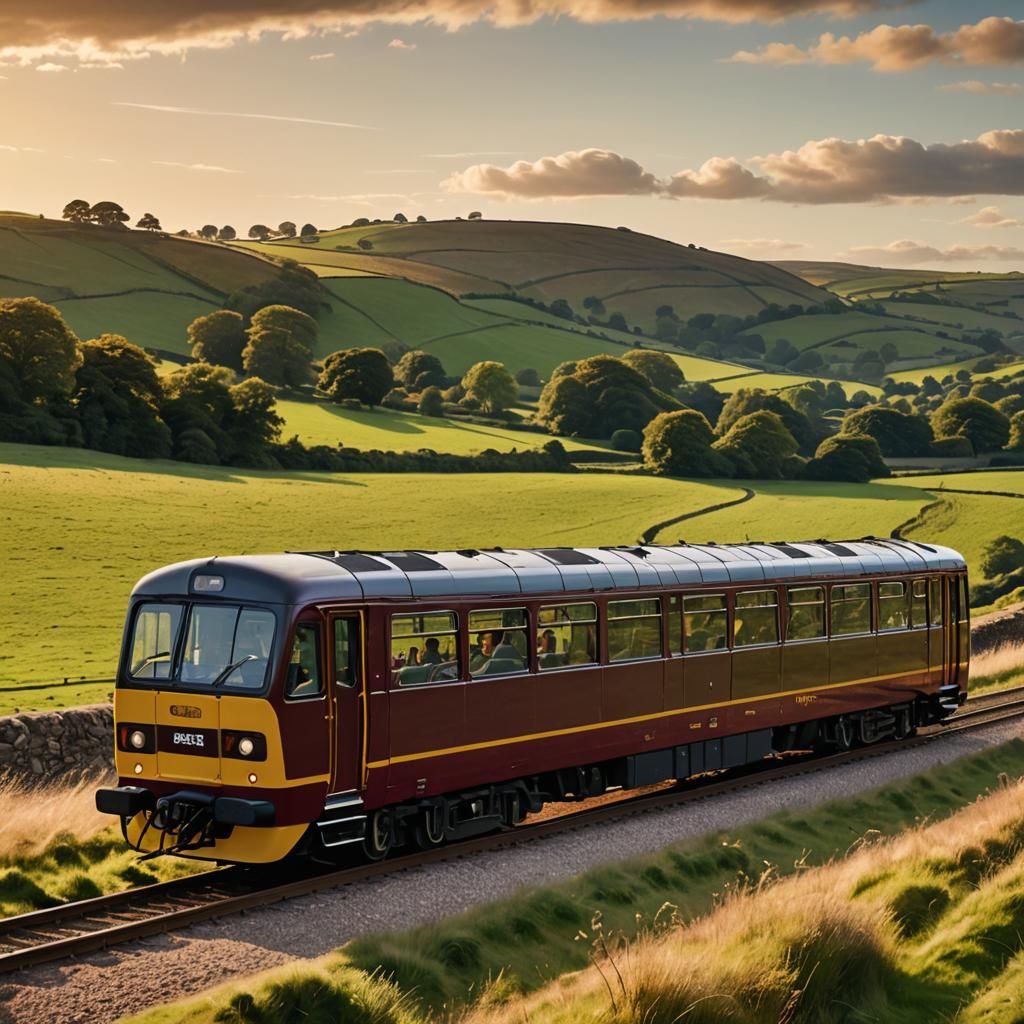 Pacer Railbus in Rural England: Digital Matte Painting
