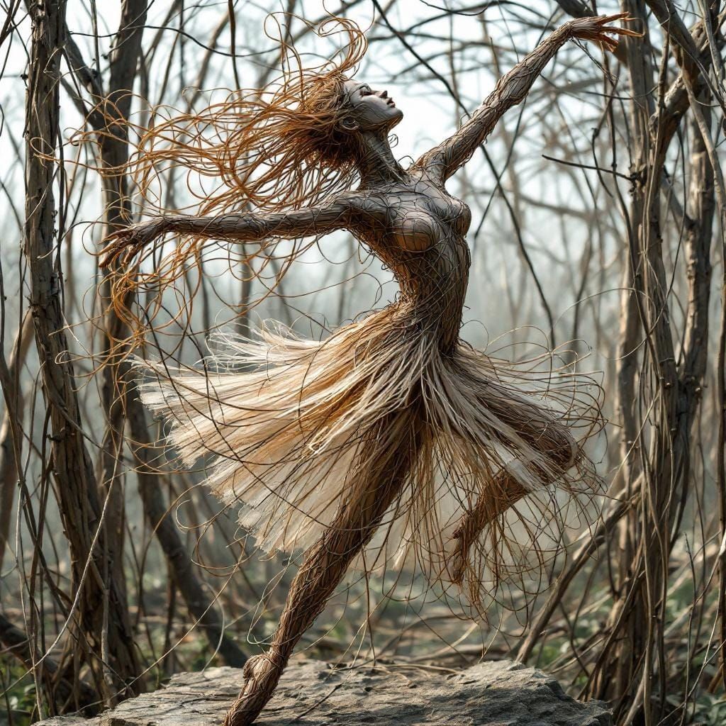 Wire Sculpture of a Dancing Ballet Dancer