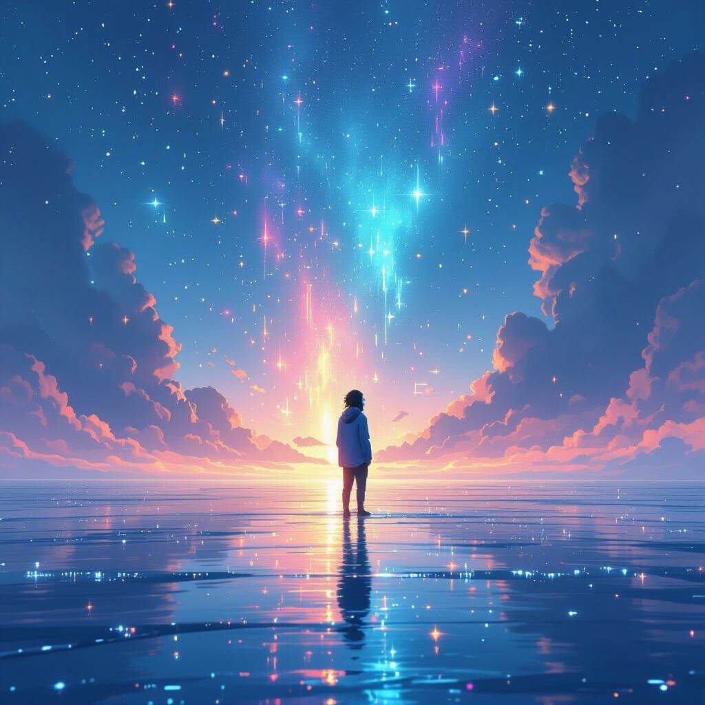 Dreamy Figure in Shimmering Air, Digital Art