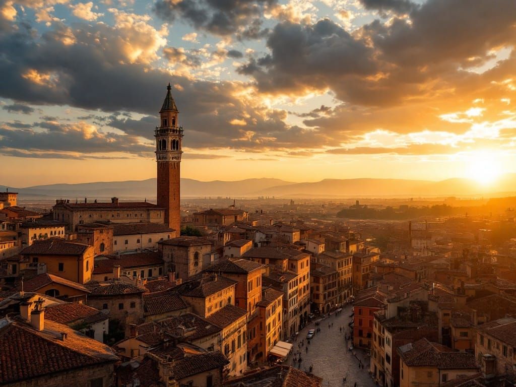 Golden Hour in Sienna Italy with Cinematic Medieval Architec...