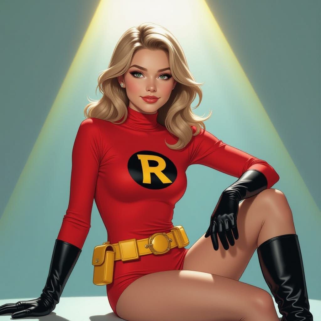 Teen Superhero Transformation in Comic Book Style