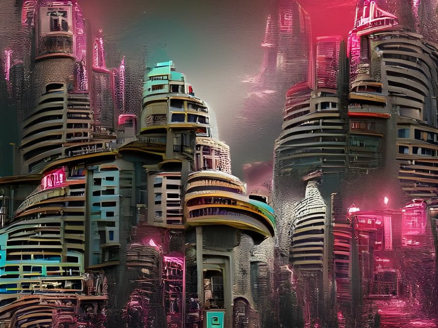 Sci-Fi City in Assemblage Style