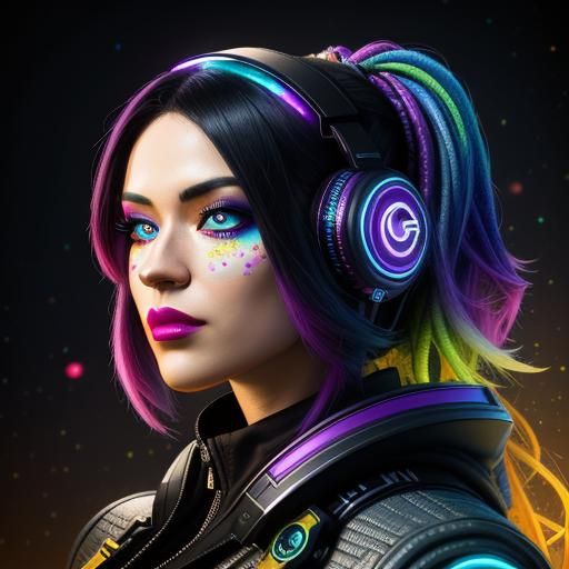 Cyberpunk Gamer Girl