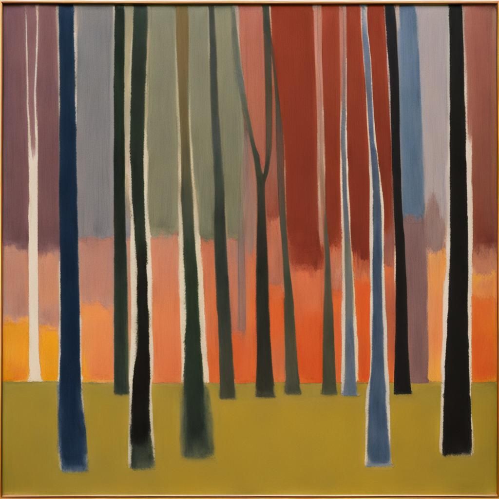 Treeline in Color Field Style