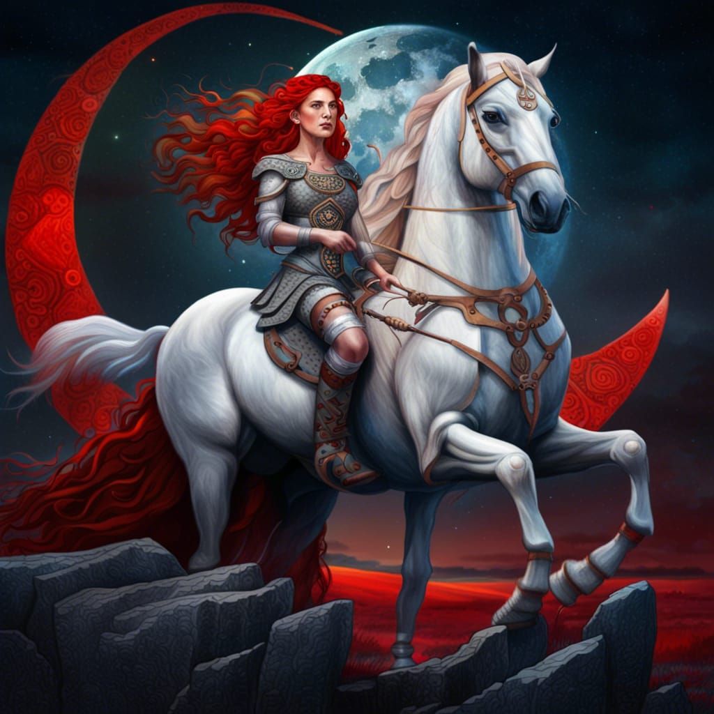 Boudicca on White Horse near Stonehenge