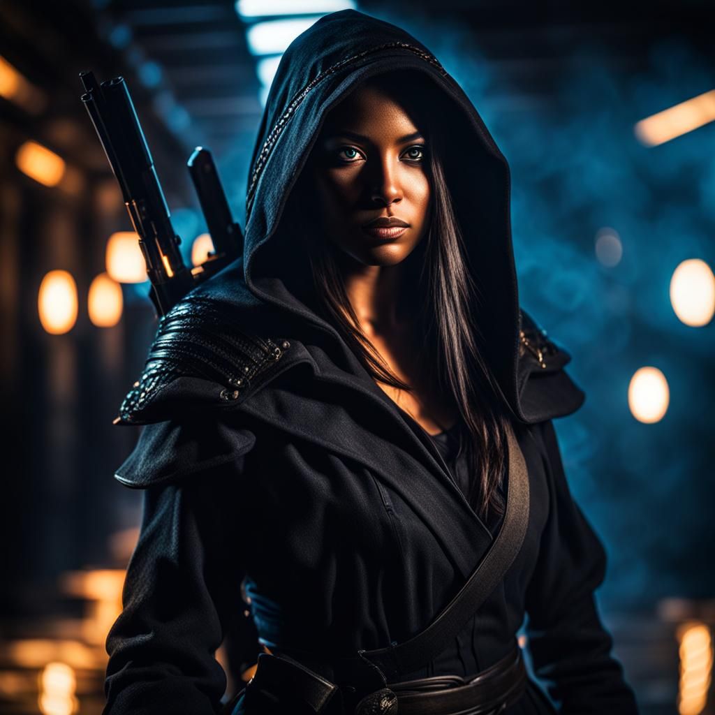 Dramatic Shadow Assassin in Cinematic Lighting