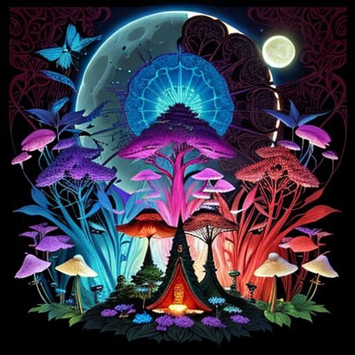 Celestial Fungi Hunter's Surreal Sun and Moon Experiment