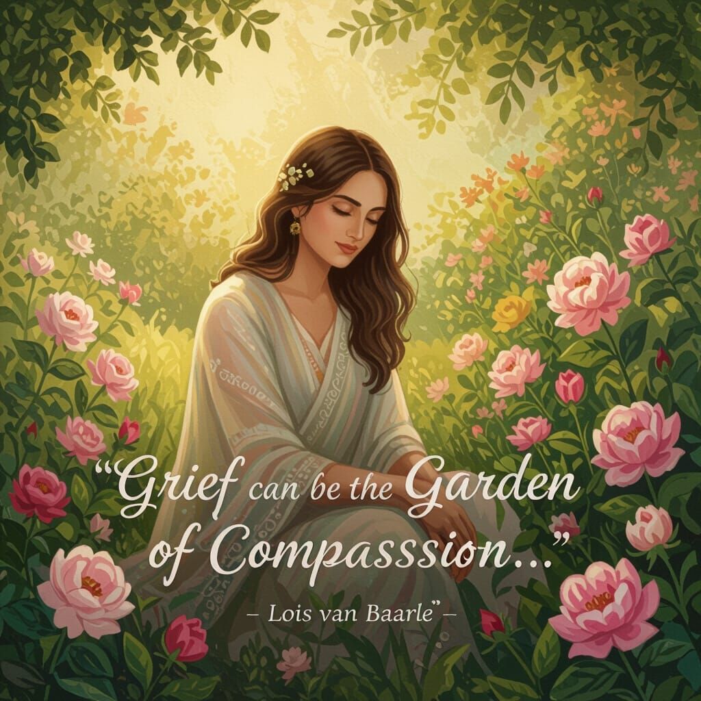 Serene Garden Scene Inspired by Classical Painting