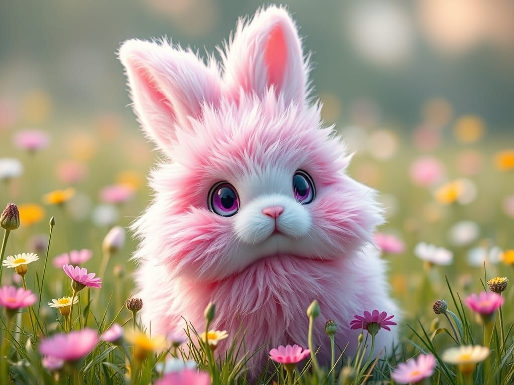 Pastel Pokémon Rabbit in Lush Meadow