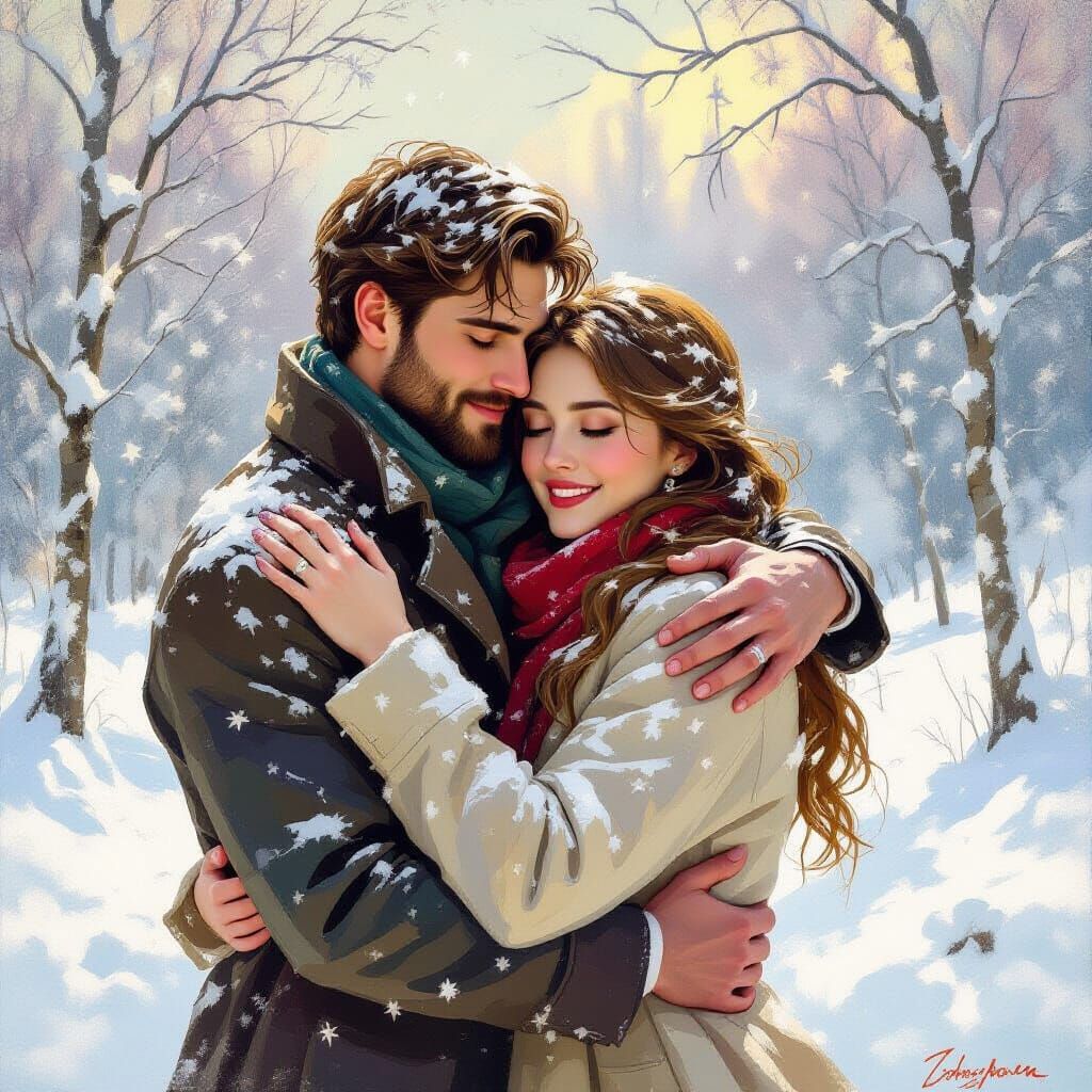 Serene Spring Embrace Amidst Melting Snow