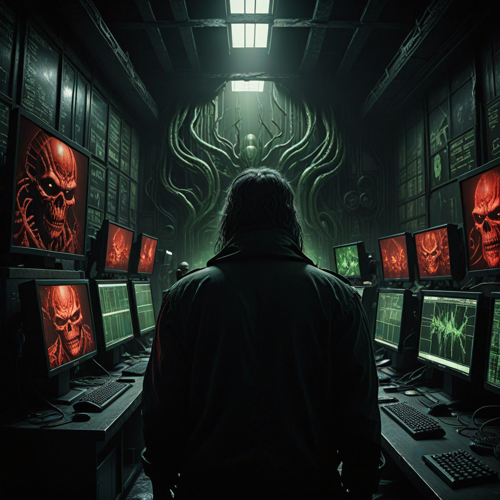 Surreal Stock Market in Dark, Ominous Atmosphere