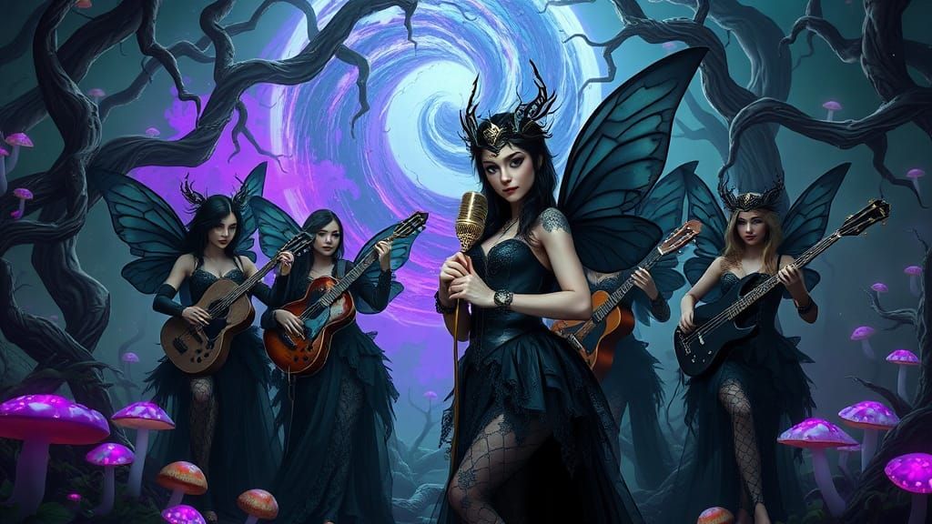 Mystical Fairies in a Dark Music Ensemble