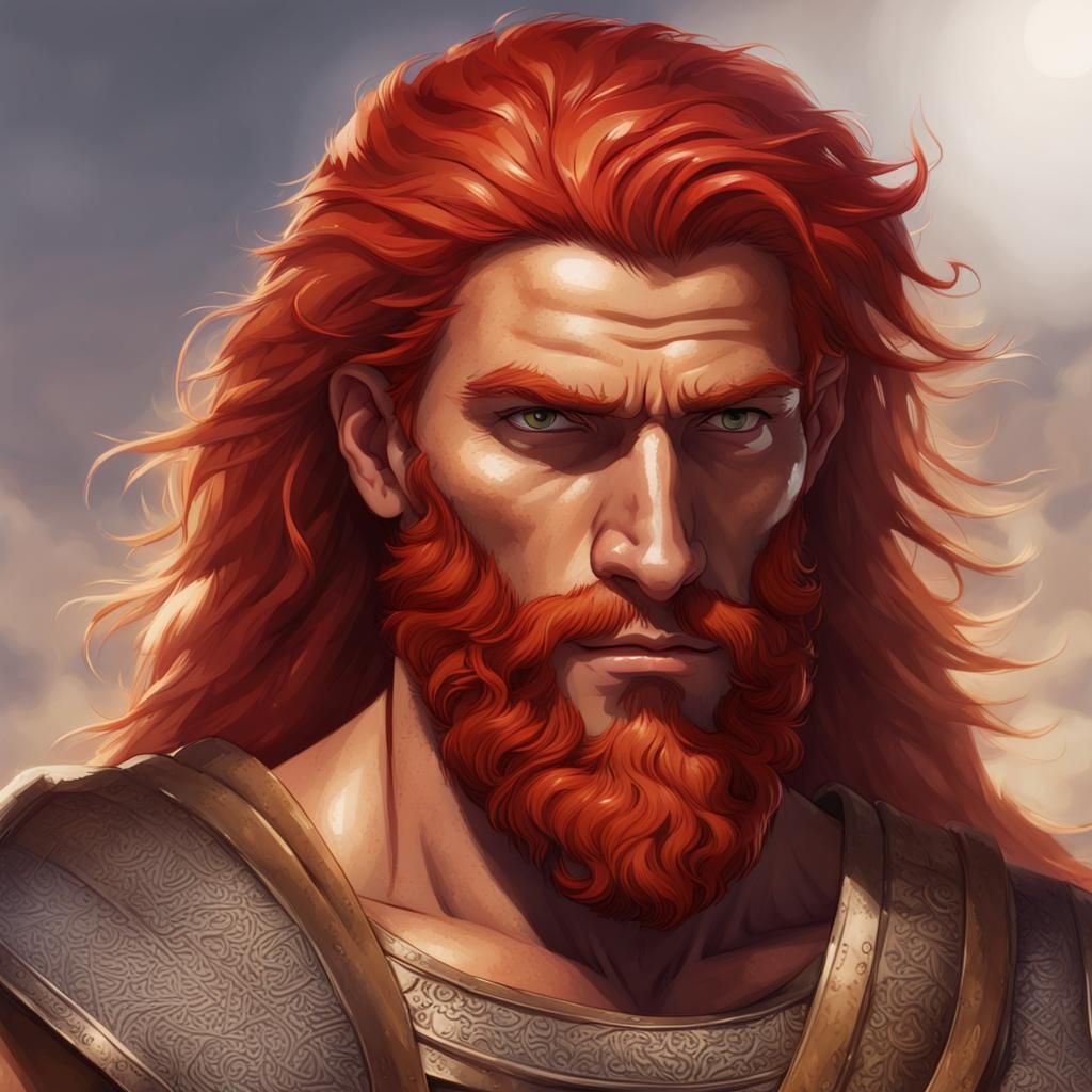 Arabian Warrior with Red Hair and Beard