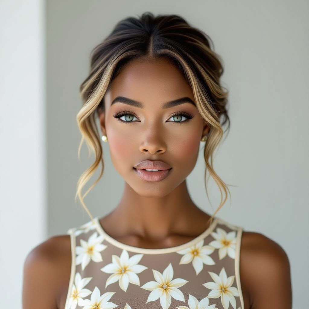 Elegant Studio Portrait of Confident Young Woman