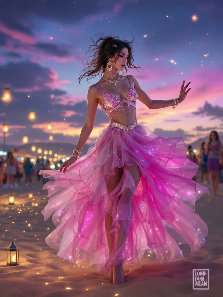Festival Dancer in Cinderella-Inspired Outfit at Twilight Ba...