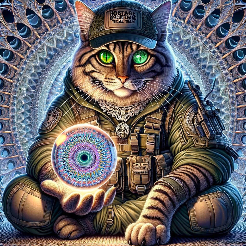 Mysterious Haitian Cat in Tactical Gear Stares into Glowing ...