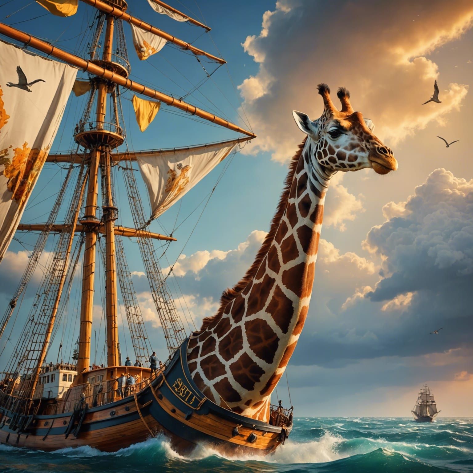 Giraffe tall ship