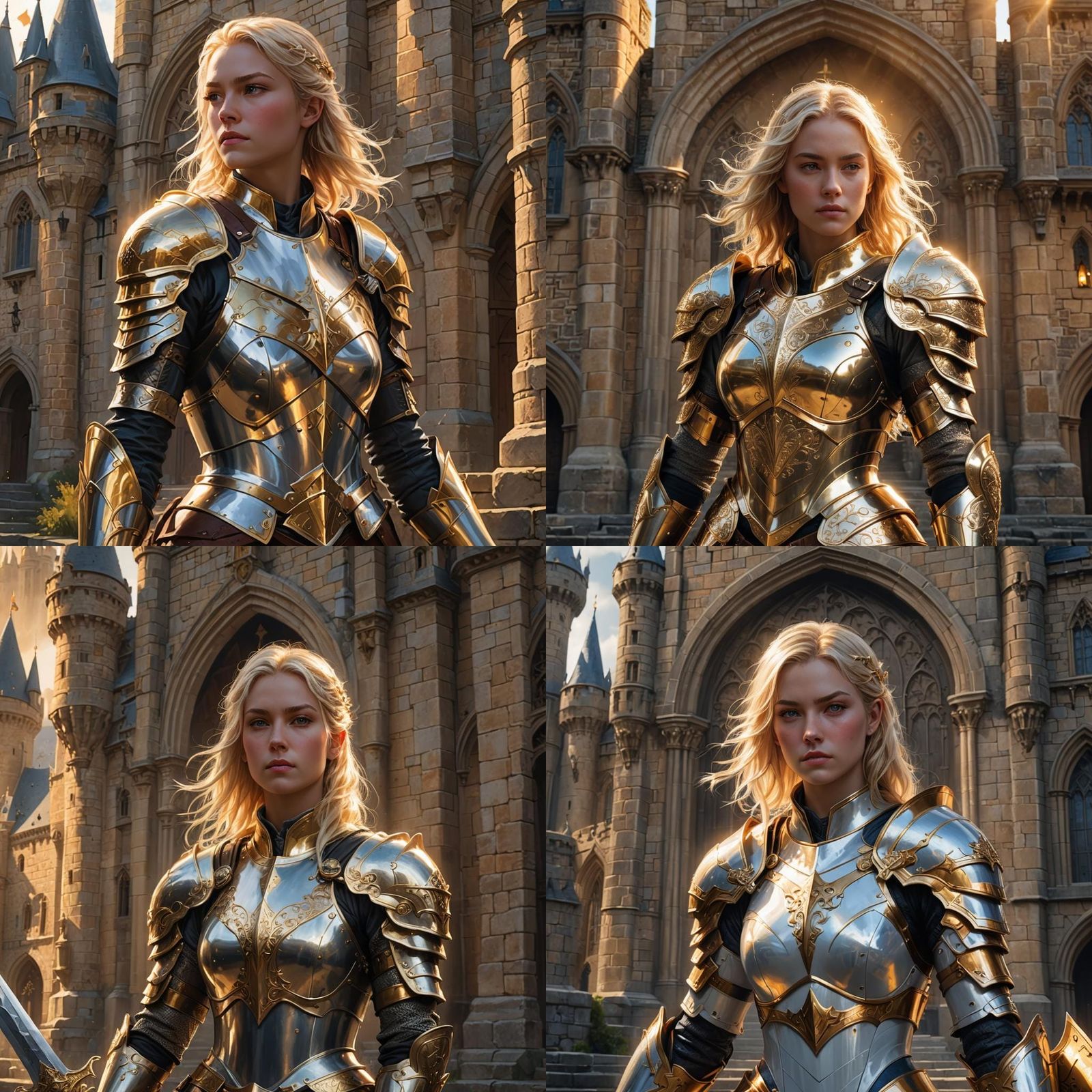 Blonde Paladin Portrait in Hyperdetailed Digital Art