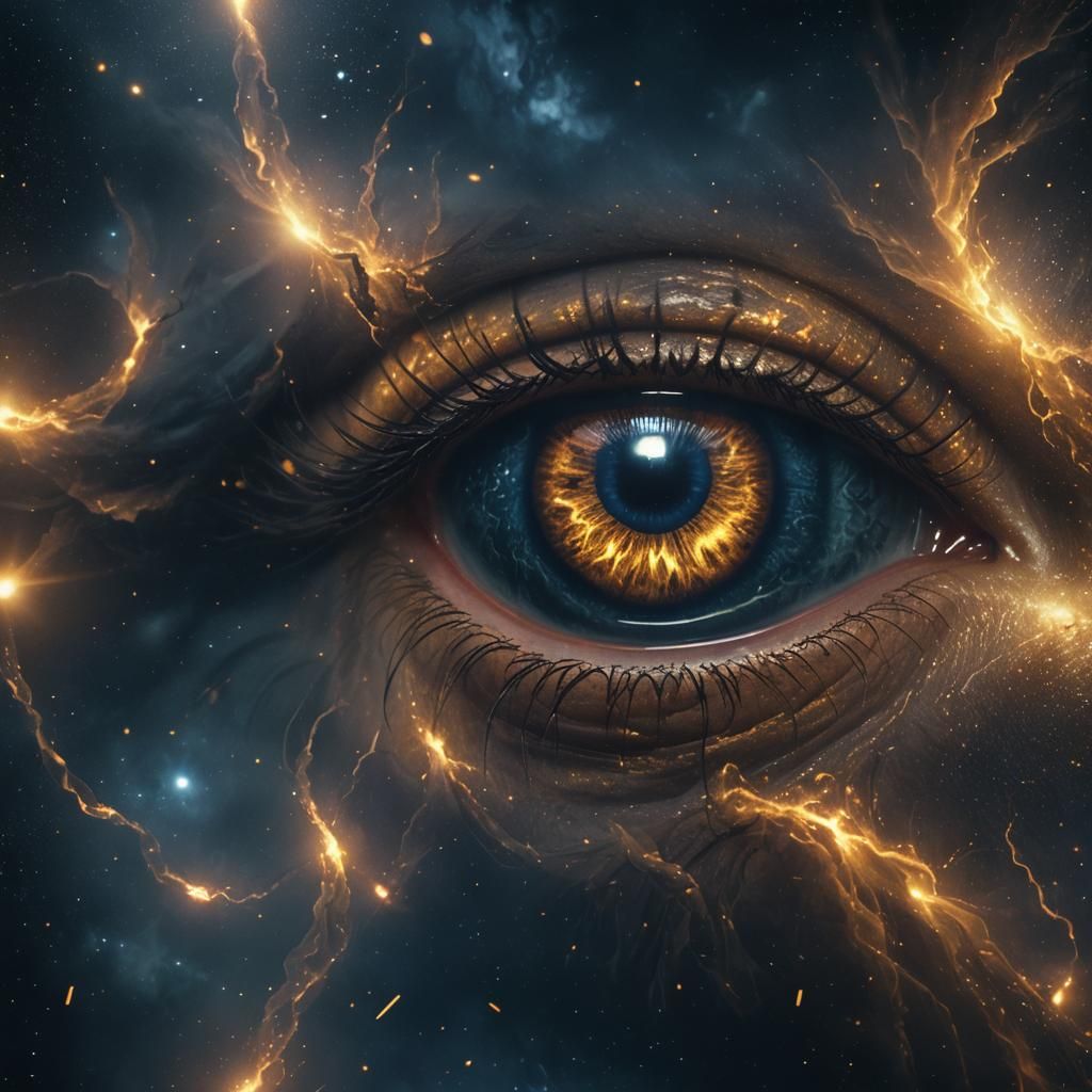 Glowing Eyes in Dark Space: Digital Matte Painting