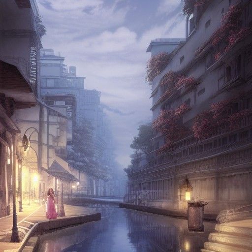 Anime Girl in Detailed Matte Painting Style