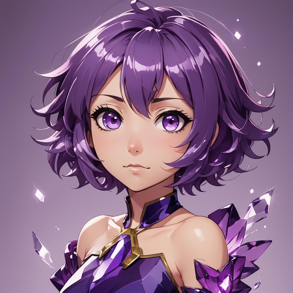 Amethyst from Steven Universe in Vibrant Anime Style