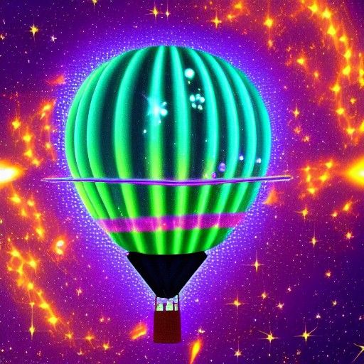 Astral Hot Air Balloon with Fireflies