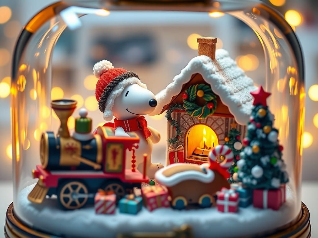 Vintage-Inspired Christmas Locomotive Scene in Miniature