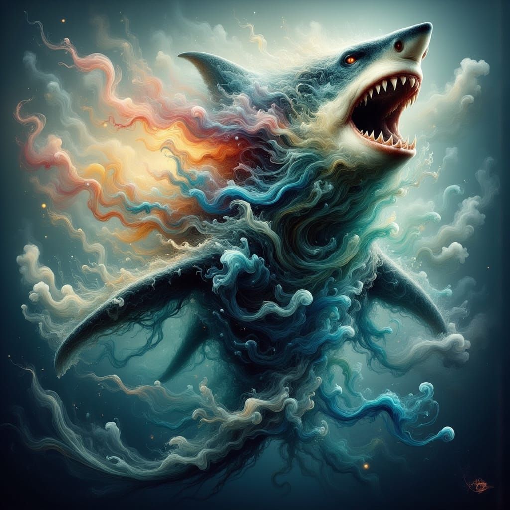 Great White Shark Ninja with Ethereal Magic